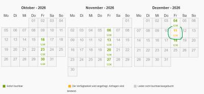 Buchung auf Anfrage