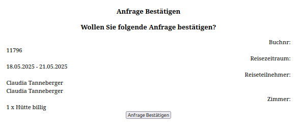 Anfragenbestätigung