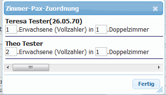 Zimmer Pax Zuordnung