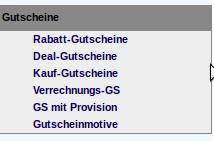 Gutscheinmenu