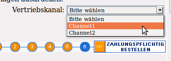 Vertriebskanal im Buchungprozess