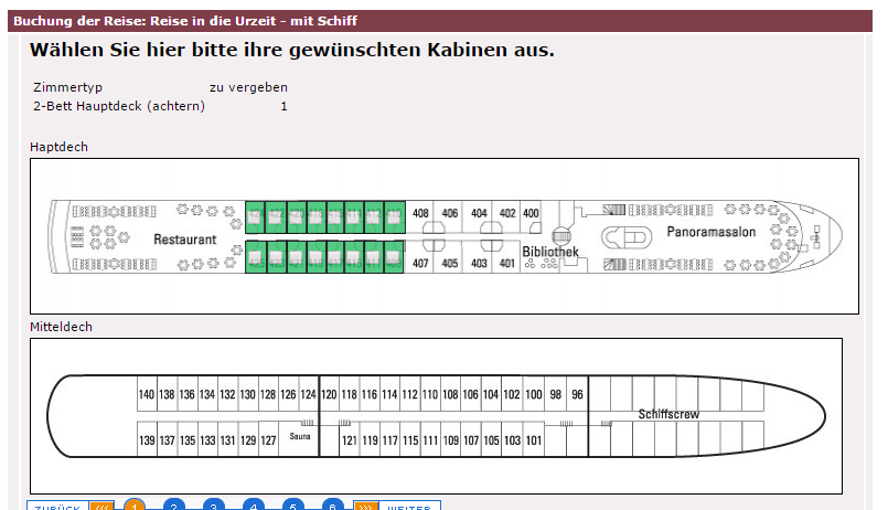 IBE Kabine aussuchen