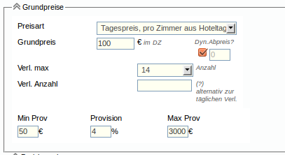 Tagespreis pro Zimmer aus Hoteltagessatz