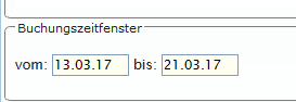 Buchungszeitfenster